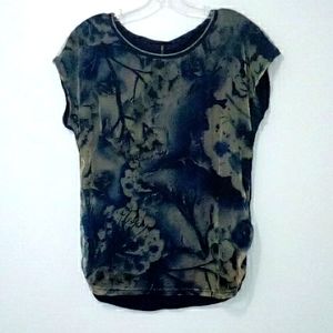 Edista navy and tan short sleeve shirt